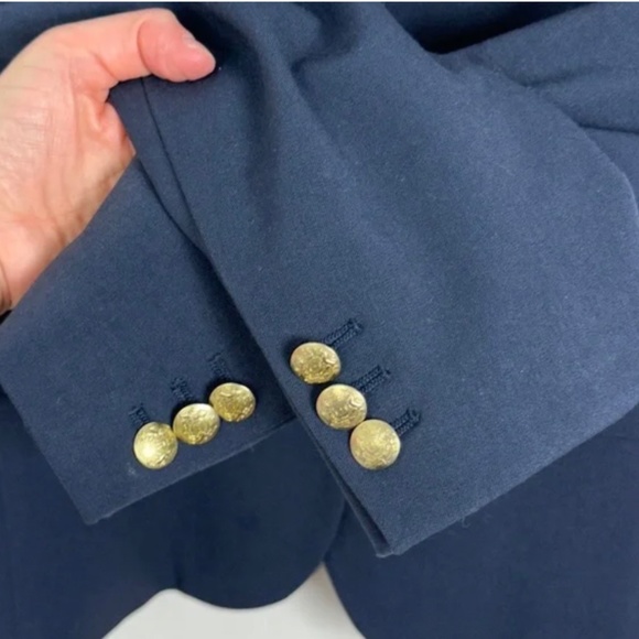 J. Crew Schoolboy Blazer Navy Blue Size 4 Style # J4548 Double Button Stretch - Picture 7 of 13